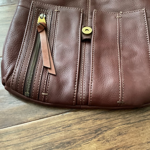 Fossil crossbody purse handbag, pebbled leather brown, great condition - Picture 5 of 16